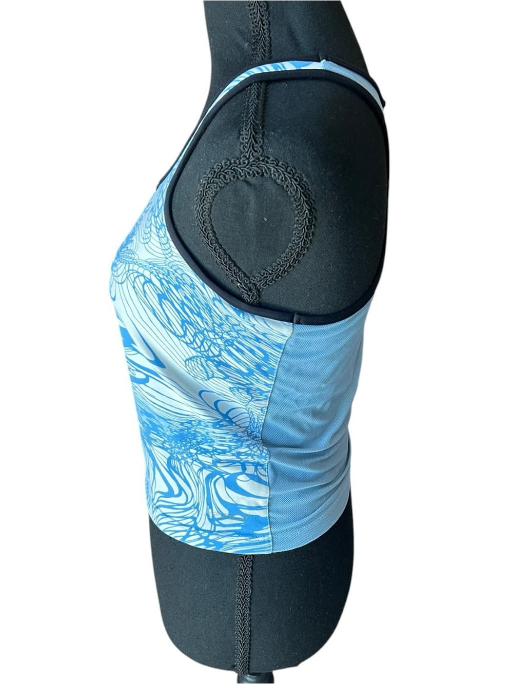 Vintage Reebok Blue Racerback Workout Tank Top Built In Sports Bra Y2K - Picture 2 of 5